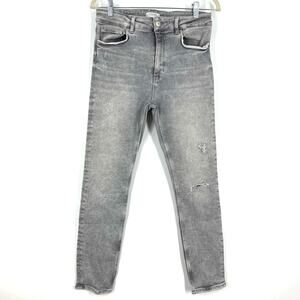 Zara Woman High Rise Skinny Jeans Faded Gray Women's Size 10